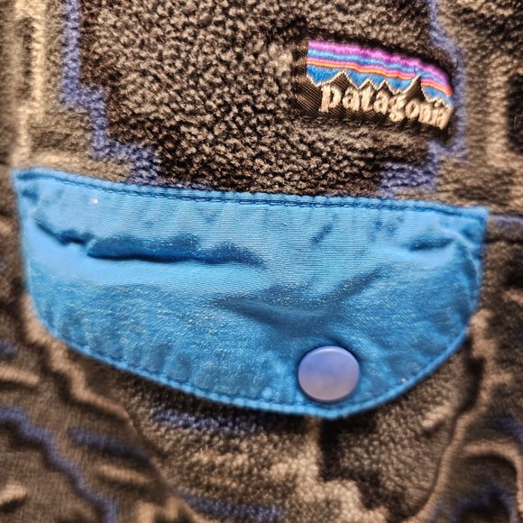 Mens Patagonia Synchilla Aztec Fleece Snap Button Pullover Women Gray Unisex XXL - Picture 6 of 16